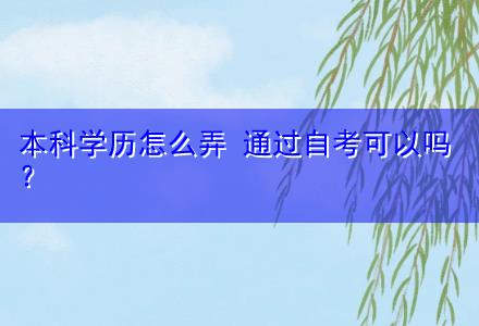 本科學(xué)歷怎么弄 通過自考可以嗎〔在線直播教學(xué)〕