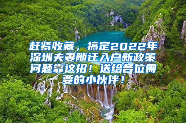 趕緊收藏，搞定2022年深圳夫妻隨遷入戶新政策問題靠這招！送給各位需要的小伙伴！