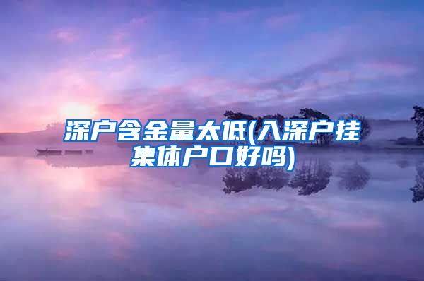 深戶含金量太低(入深戶掛集體戶口好嗎)