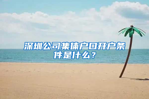 深圳公司集體戶口開戶條件是什么？