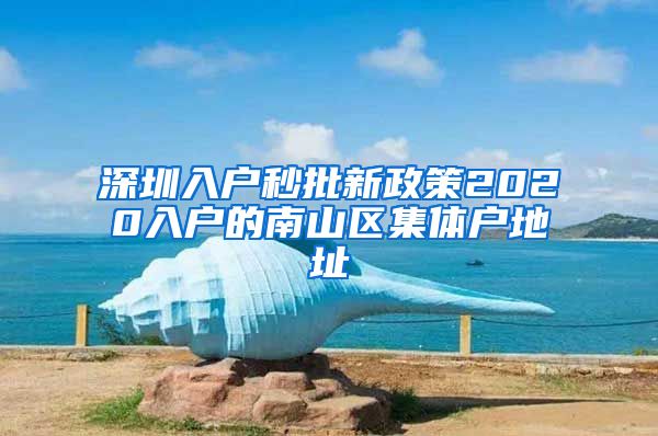 深圳入戶秒批新政策2020入戶的南山區(qū)集體戶地址