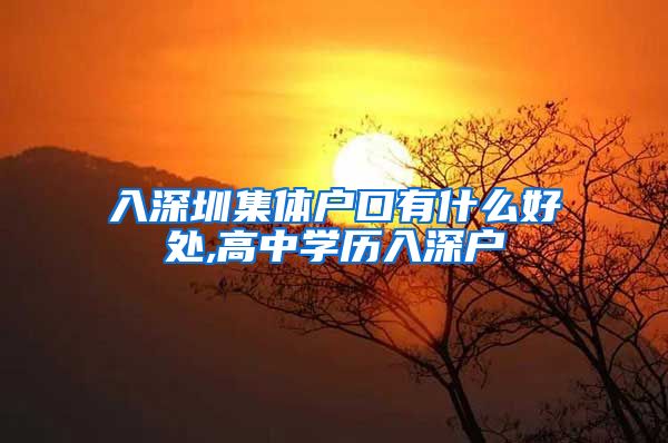 入深圳集體戶口有什么好處,高中學(xué)歷入深戶