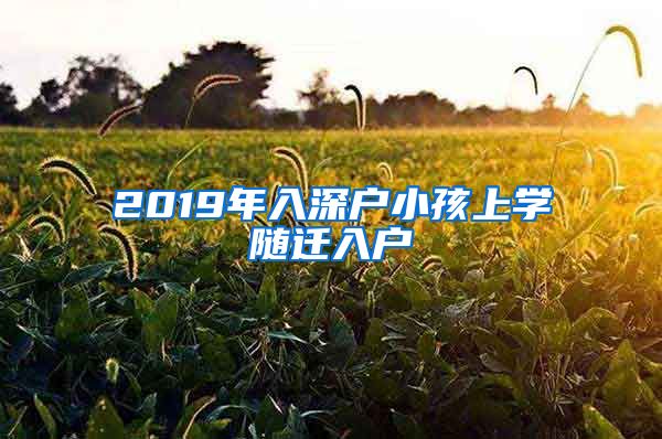 2019年入深戶小孩上學(xué)隨遷入戶