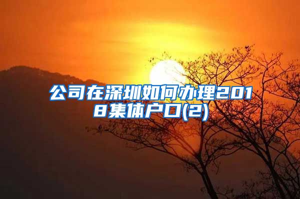 公司在深圳如何辦理2018集體戶口(2)