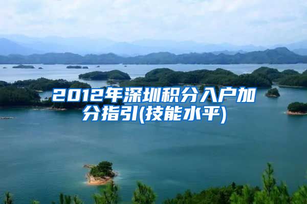 2012年深圳積分入戶加分指引(技能水平)