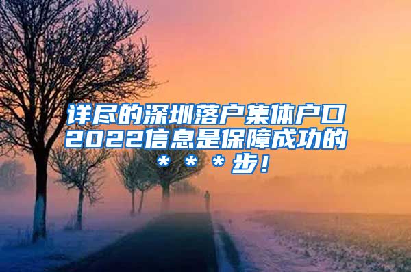 詳盡的深圳落戶集體戶口2022信息是保障成功的＊＊＊步！