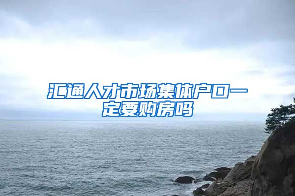 匯通人才市場集體戶口一定要購房嗎