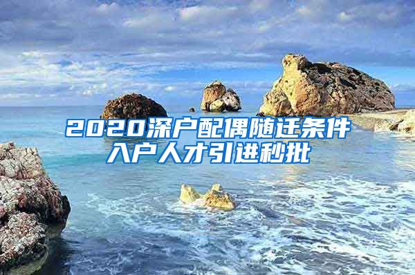 2020深戶配偶隨遷條件入戶人才引進(jìn)秒批