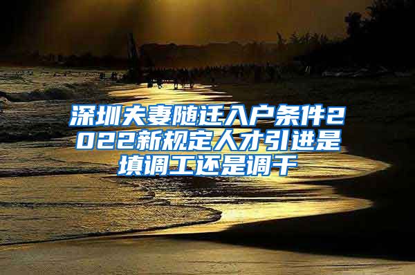 深圳夫妻隨遷入戶條件2022新規(guī)定人才引進(jìn)是填調(diào)工還是調(diào)干