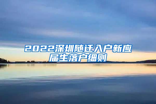 2022深圳隨遷入戶新應(yīng)屆生落戶細(xì)則