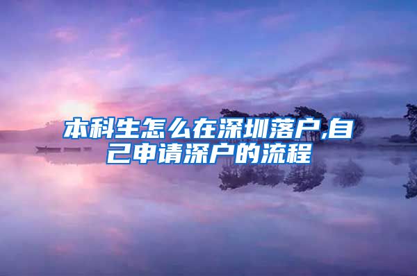 本科生怎么在深圳落戶,自己申請深戶的流程