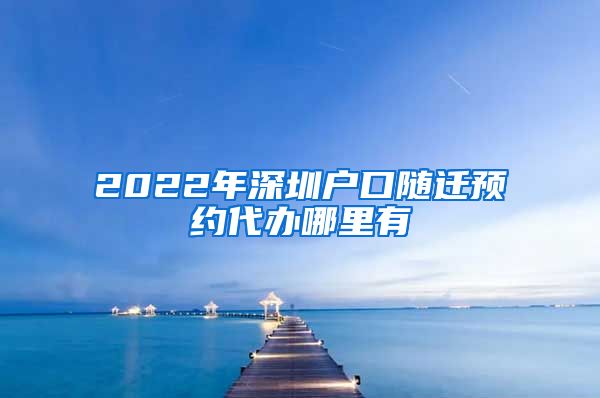 2022年深圳戶口隨遷預(yù)約代辦哪里有