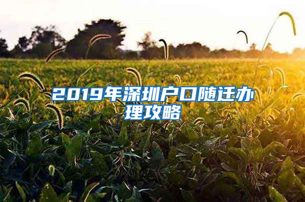 2019年深圳戶口隨遷辦理攻略