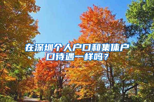 在深圳個(gè)人戶口和集體戶口待遇一樣嗎？