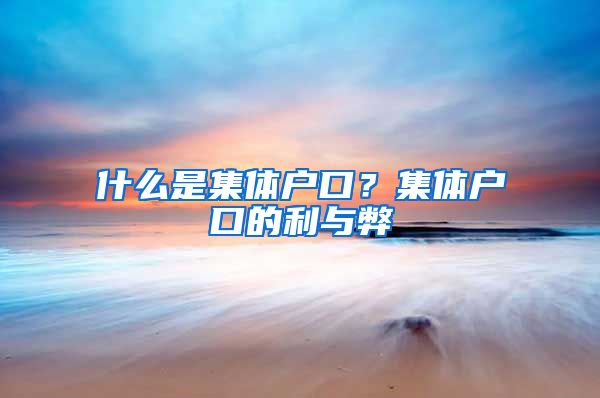 什么是集體戶口？集體戶口的利與弊