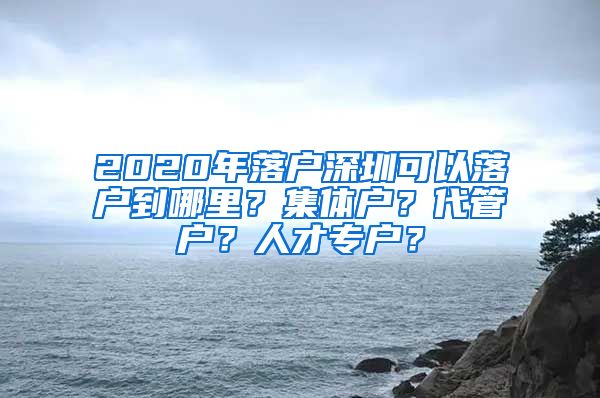 2020年落戶深圳可以落戶到哪里？集體戶？代管戶？人才專戶？