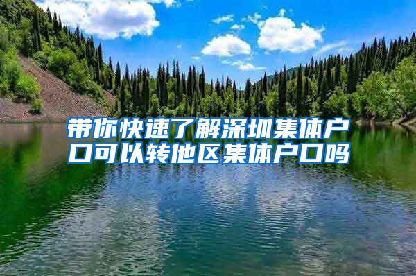 帶你快速了解深圳集體戶口可以轉(zhuǎn)他區(qū)集體戶口嗎