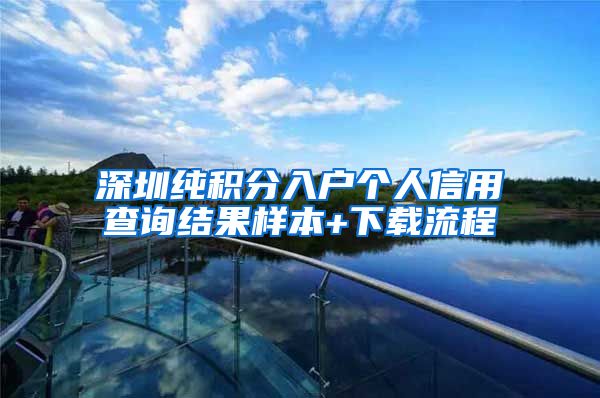 深圳純積分入戶個(gè)人信用查詢結(jié)果樣本+下載流程