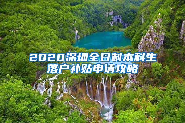 2020深圳全日制本科生落戶補貼申請攻略