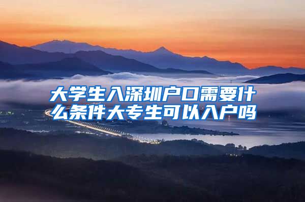 大學(xué)生入深圳戶口需要什么條件大專生可以入戶嗎