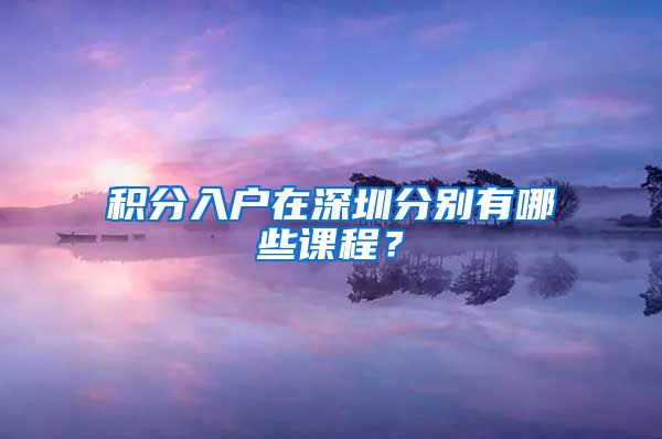 積分入戶在深圳分別有哪些課程？