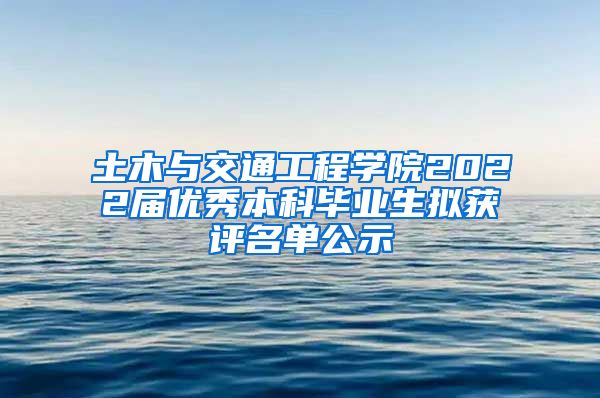 土木與交通工程學(xué)院2022屆優(yōu)秀本科畢業(yè)生擬獲評(píng)名單公示