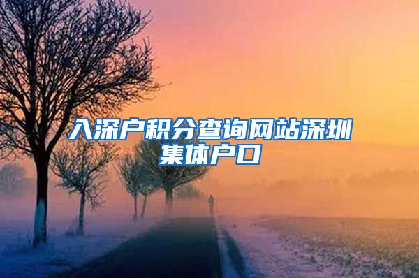 入深戶積分查詢網(wǎng)站深圳集體戶口