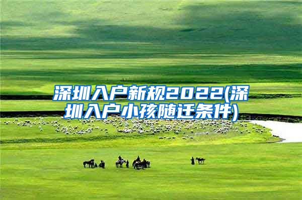 深圳入戶新規(guī)2022(深圳入戶小孩隨遷條件)