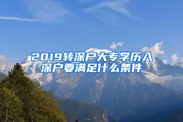 2019轉(zhuǎn)深戶大專學(xué)歷入深戶要滿足什么條件