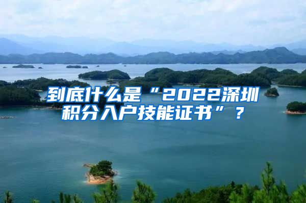 到底什么是“2022深圳積分入戶技能證書”？