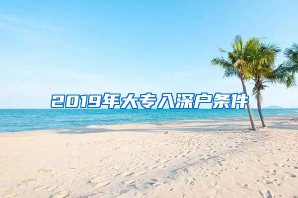 2019年大專入深戶條件