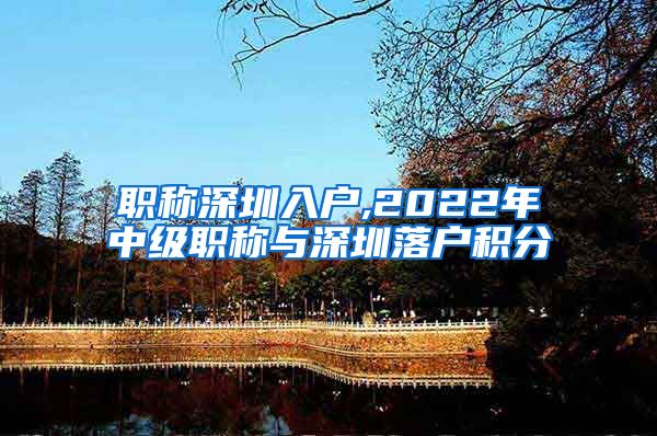 職稱深圳入戶,2022年中級(jí)職稱與深圳落戶積分