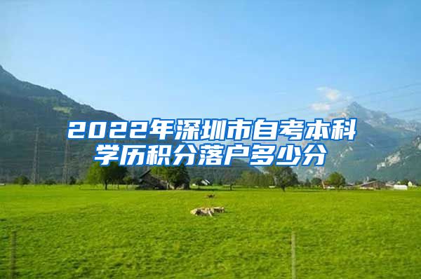 2022年深圳市自考本科學(xué)歷積分落戶多少分