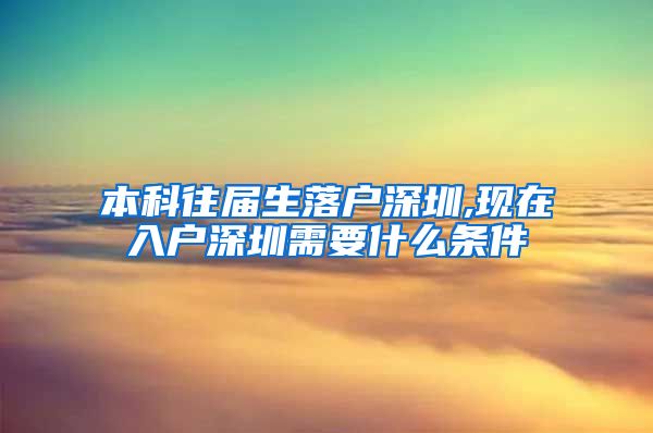 本科往屆生落戶深圳,現(xiàn)在入戶深圳需要什么條件