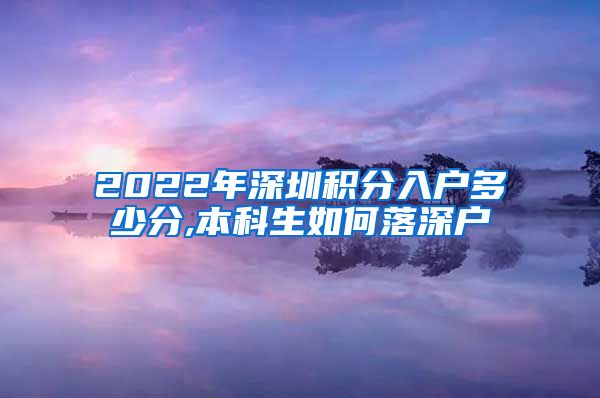 2022年深圳積分入戶多少分,本科生如何落深戶