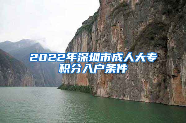 2022年深圳市成人大專積分入戶條件