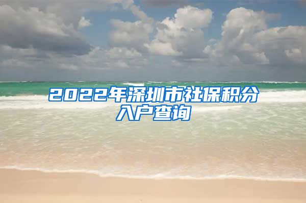 2022年深圳市社保積分入戶查詢