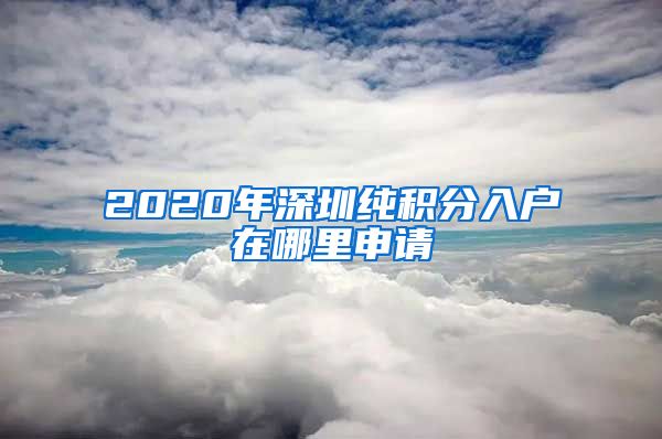 2020年深圳純積分入戶在哪里申請