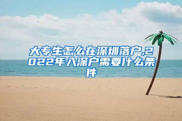 大專生怎么在深圳落戶,2022年入深戶需要什么條件