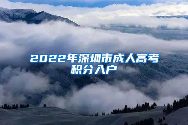 2022年深圳市成人高考積分入戶