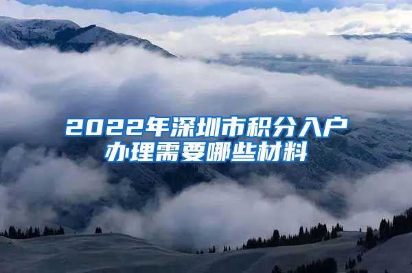 2022年深圳市積分入戶辦理需要哪些材料