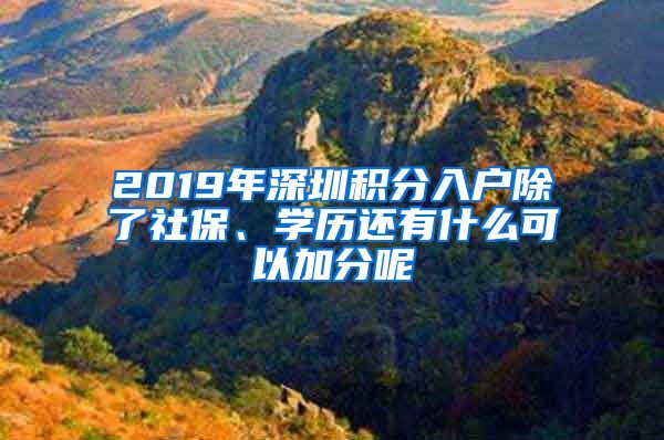 2019年深圳積分入戶除了社保、學(xué)歷還有什么可以加分呢