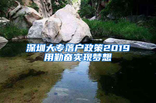 深圳大專落戶政策2019用勤奮實(shí)現(xiàn)夢(mèng)想