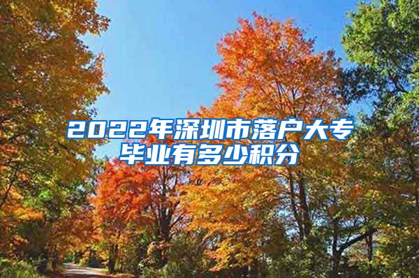 2022年深圳市落戶大專畢業(yè)有多少積分