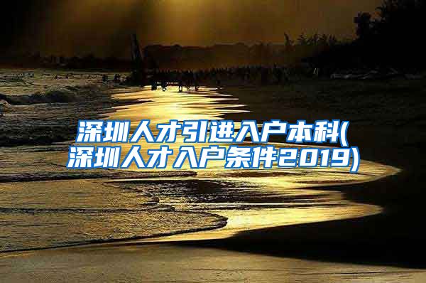 深圳人才引進入戶本科(深圳人才入戶條件2019)