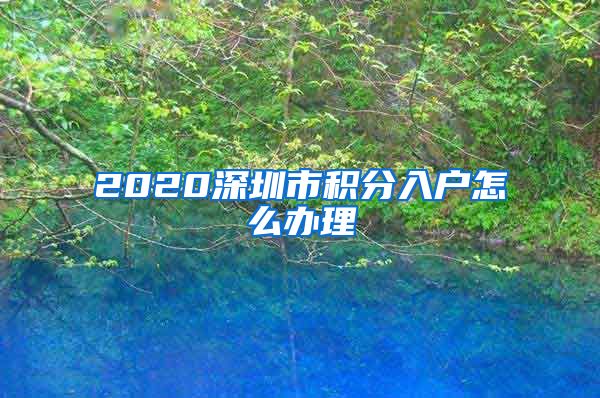 2020深圳市積分入戶怎么辦理