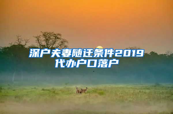 深戶夫妻隨遷條件2019代辦戶口落戶