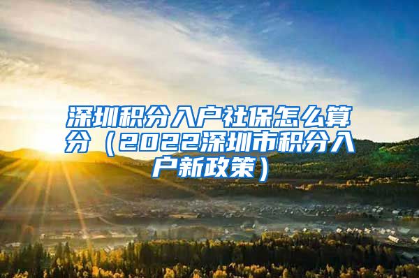 深圳積分入戶社保怎么算分（2022深圳市積分入戶新政策）