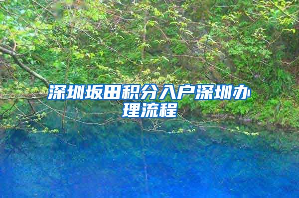 深圳坂田積分入戶深圳辦理流程