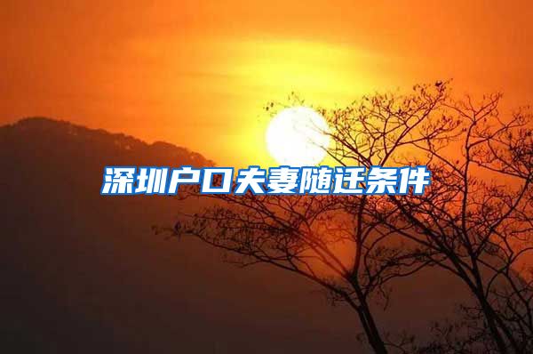 深圳戶口夫妻隨遷條件